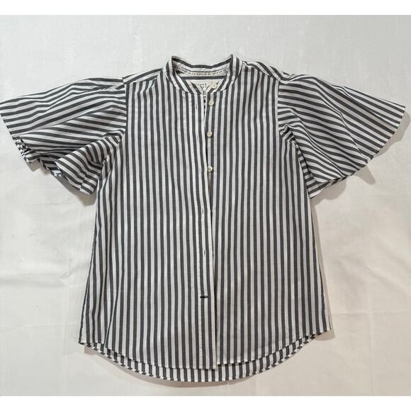Kate Spade New York Broome Street Stripe Flutter Sleeve Blouse Size XXS - Picture 1 of 8
